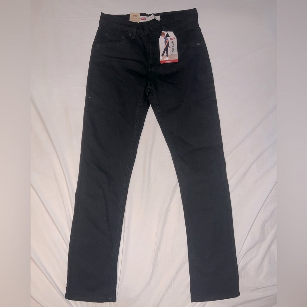BOYS BLACK LEVI JEANS SIZE 16 REG SLIM , NEVER WORN WITH TAGS